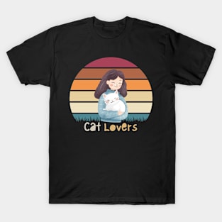 cat lover girl T-Shirt